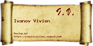 Ivanov Vivien névjegykártya